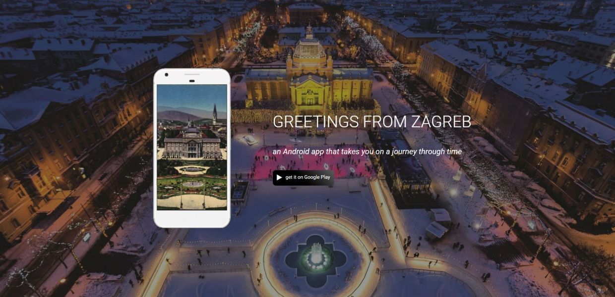 A screenshot from the Greetings From Zagreb app
